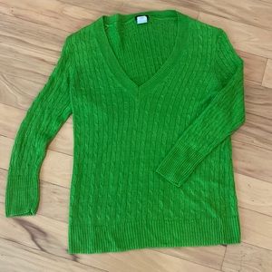 J. Crew bright green linen cable summer sweater. Very lightweight. Size Small